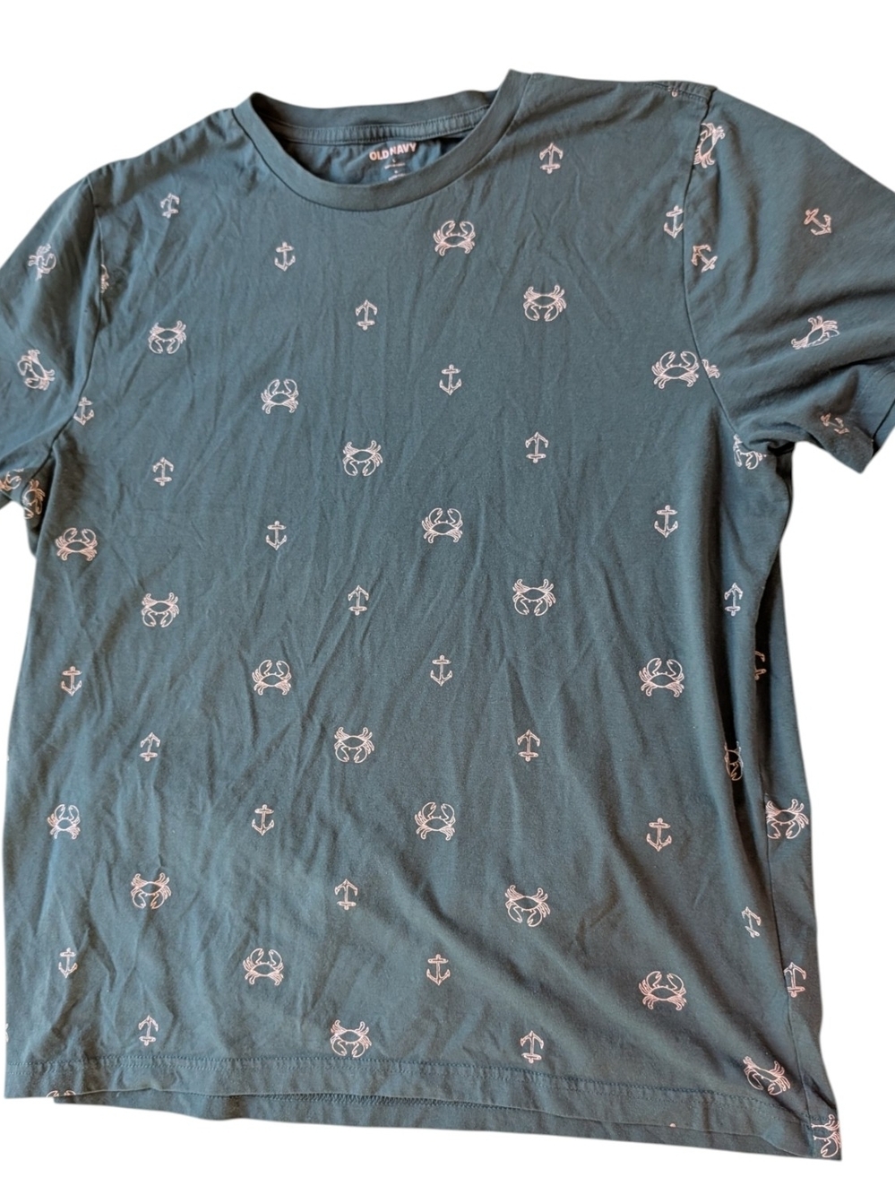 Old Navy Teal Short-Sleeve Tee with Nautical Motif 🦀